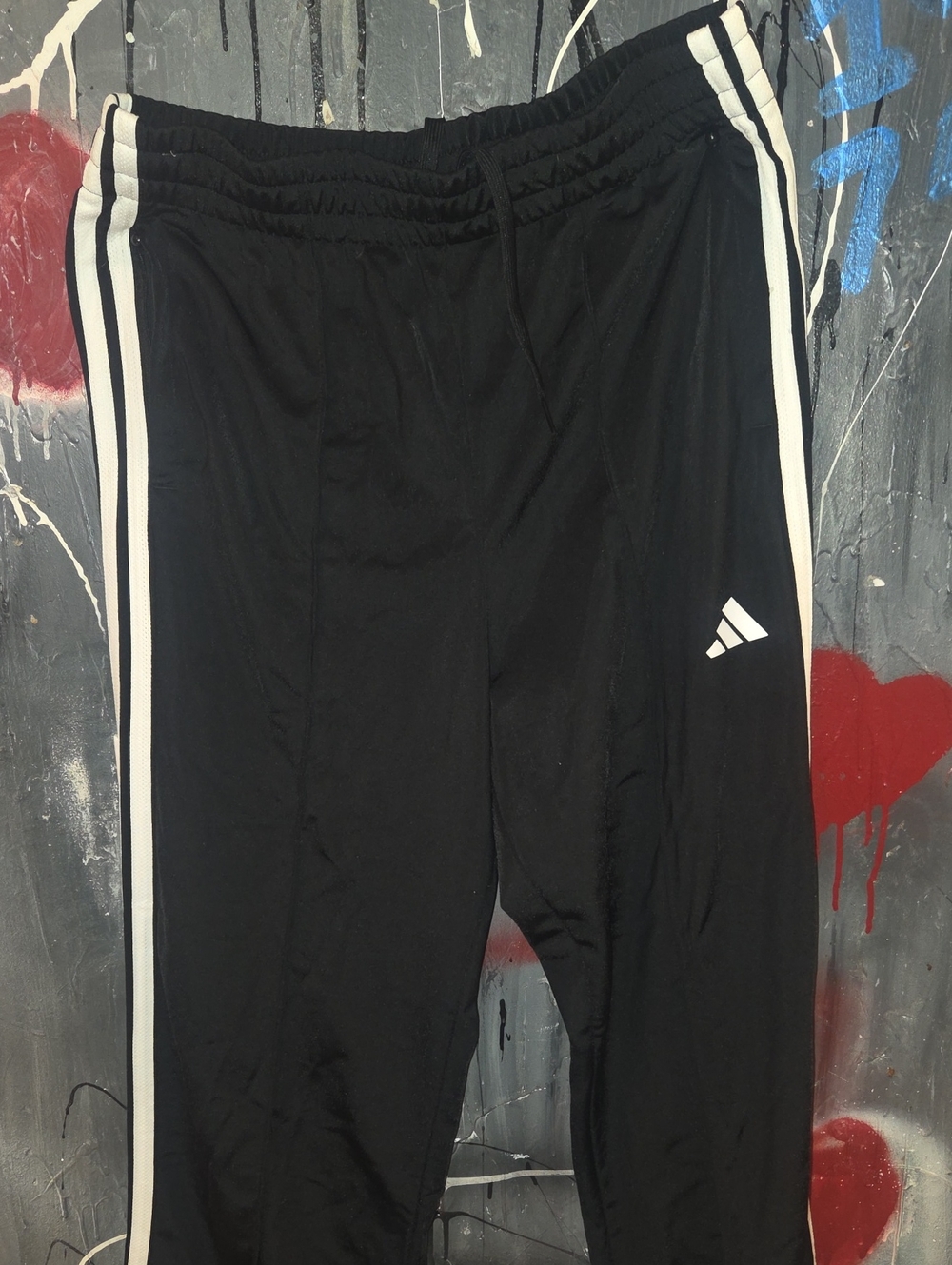adidas Black Joggers with White Side Stripes